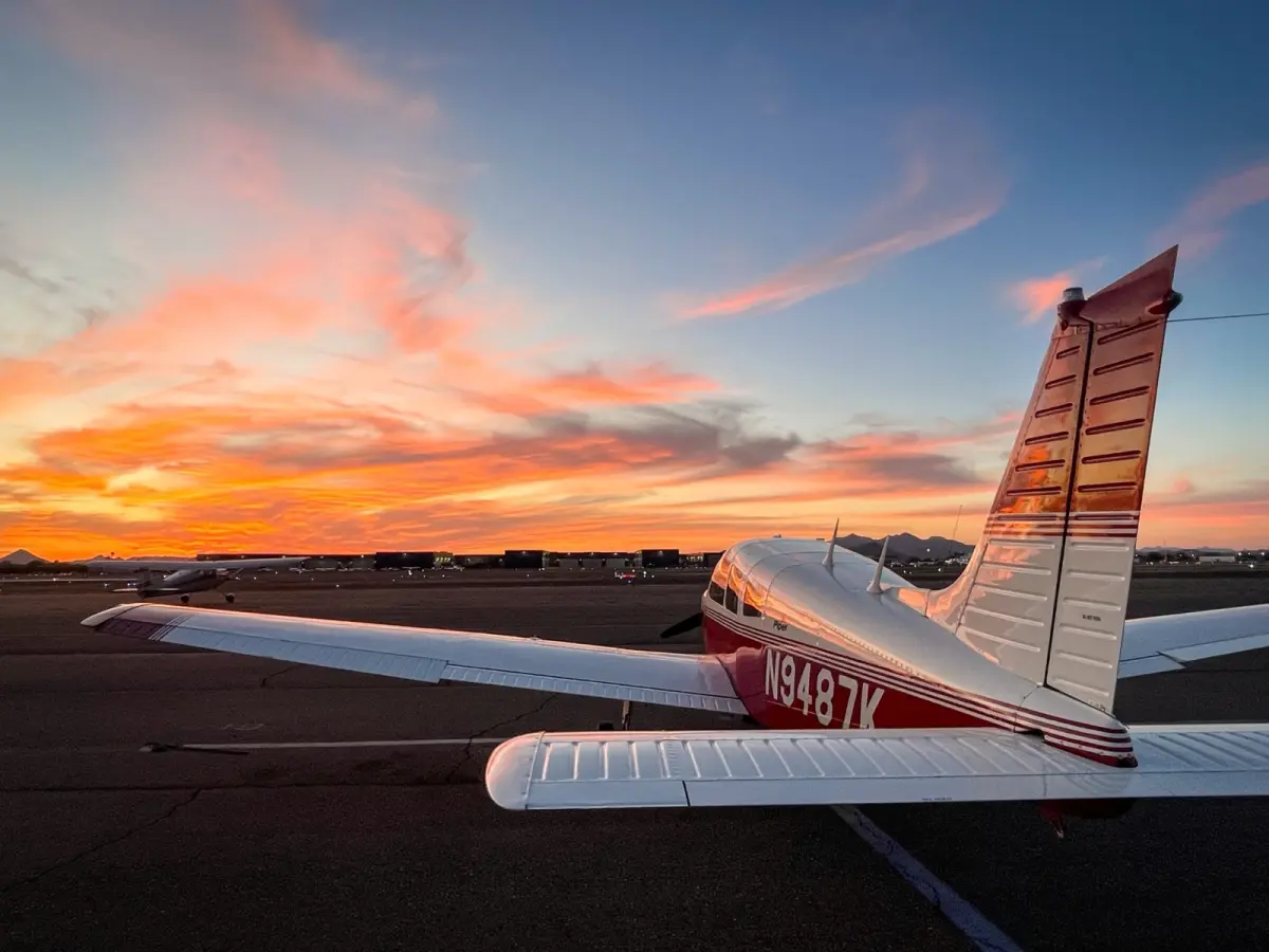 Archer II in cruise above scenic Arizona terrain